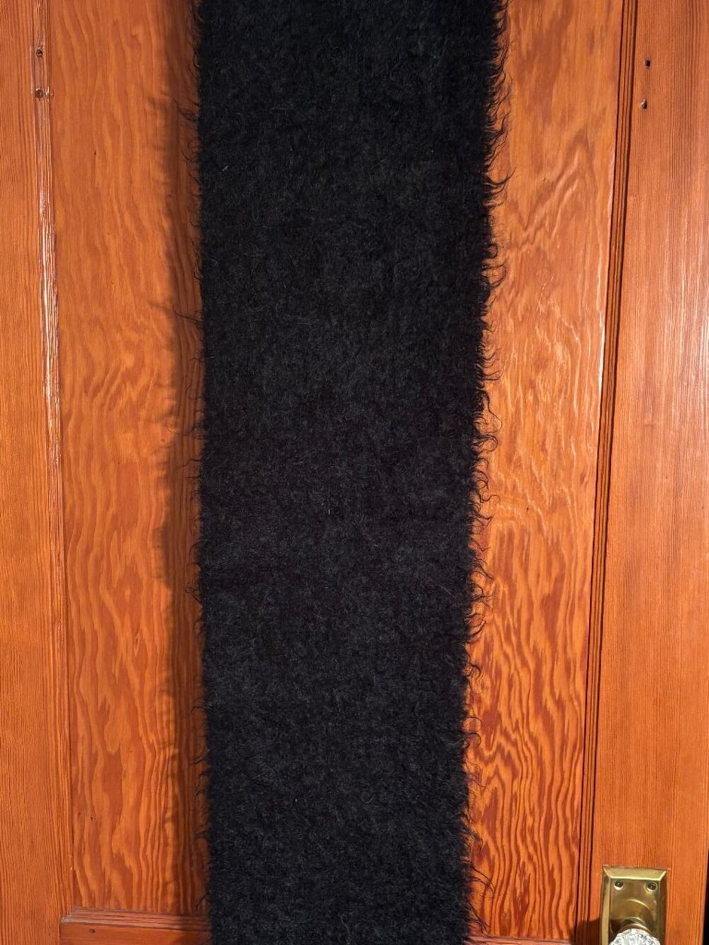 Vintage Peck & Peck Fifth Avenue Black Mohair Wool Fringe Scarf Made in Scotland
